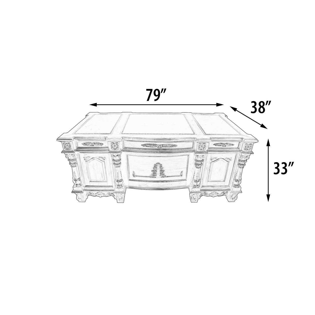 Monarch Large Executive Desk Mahogany