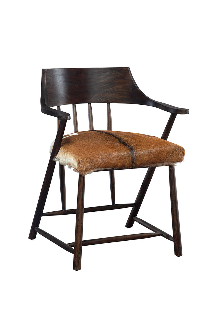 Black Willow Dining Chair Hair on Hide Arm Dining Chair set of 2