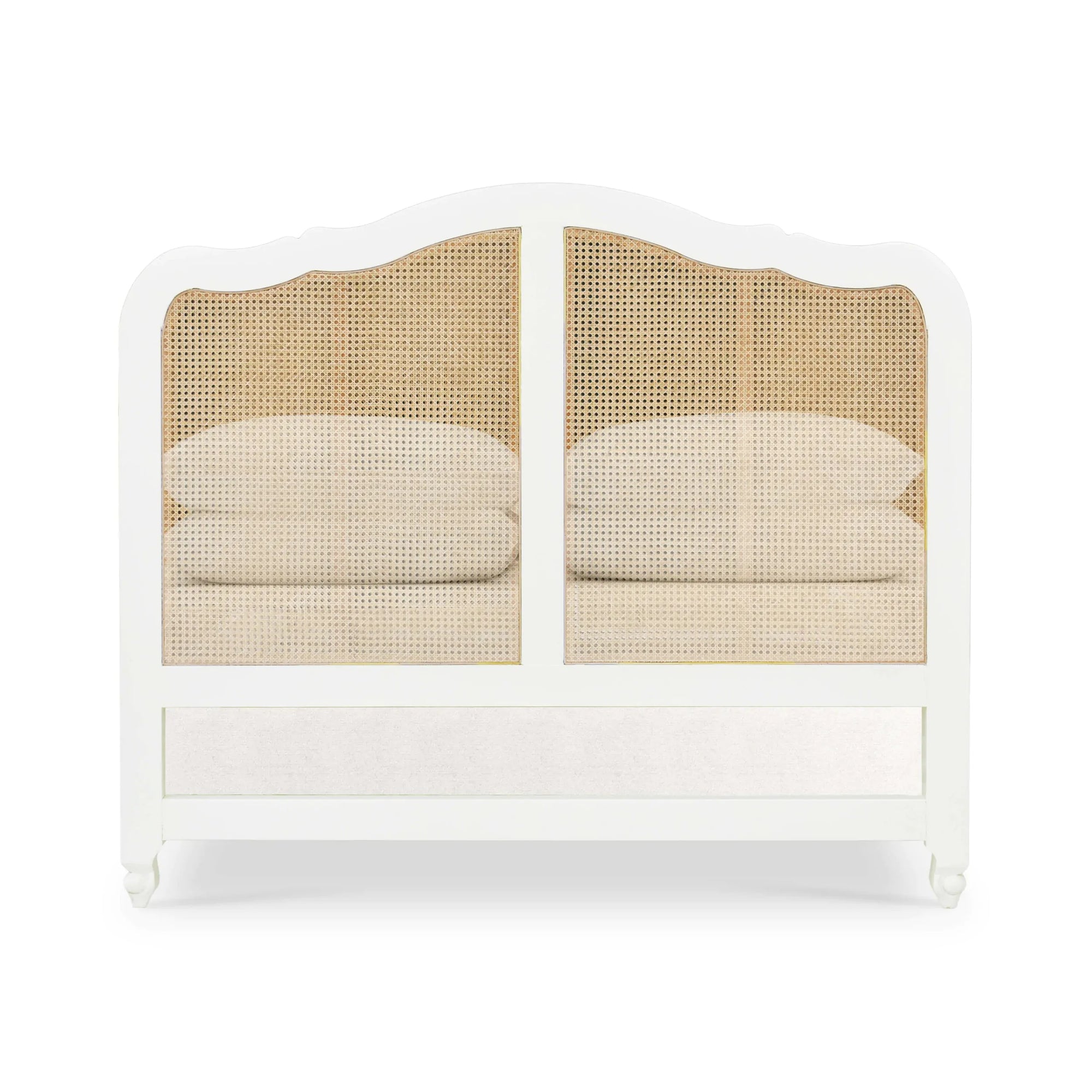 Covington Rattan Bed Rattan -Architectural White, Rattan Natural,  King