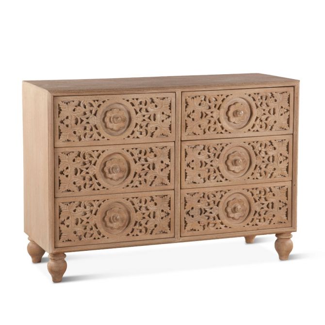Taj Hand Crafted King Bed Whitewash