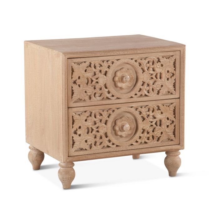 Taj Hand Crafted King Bed Whitewash