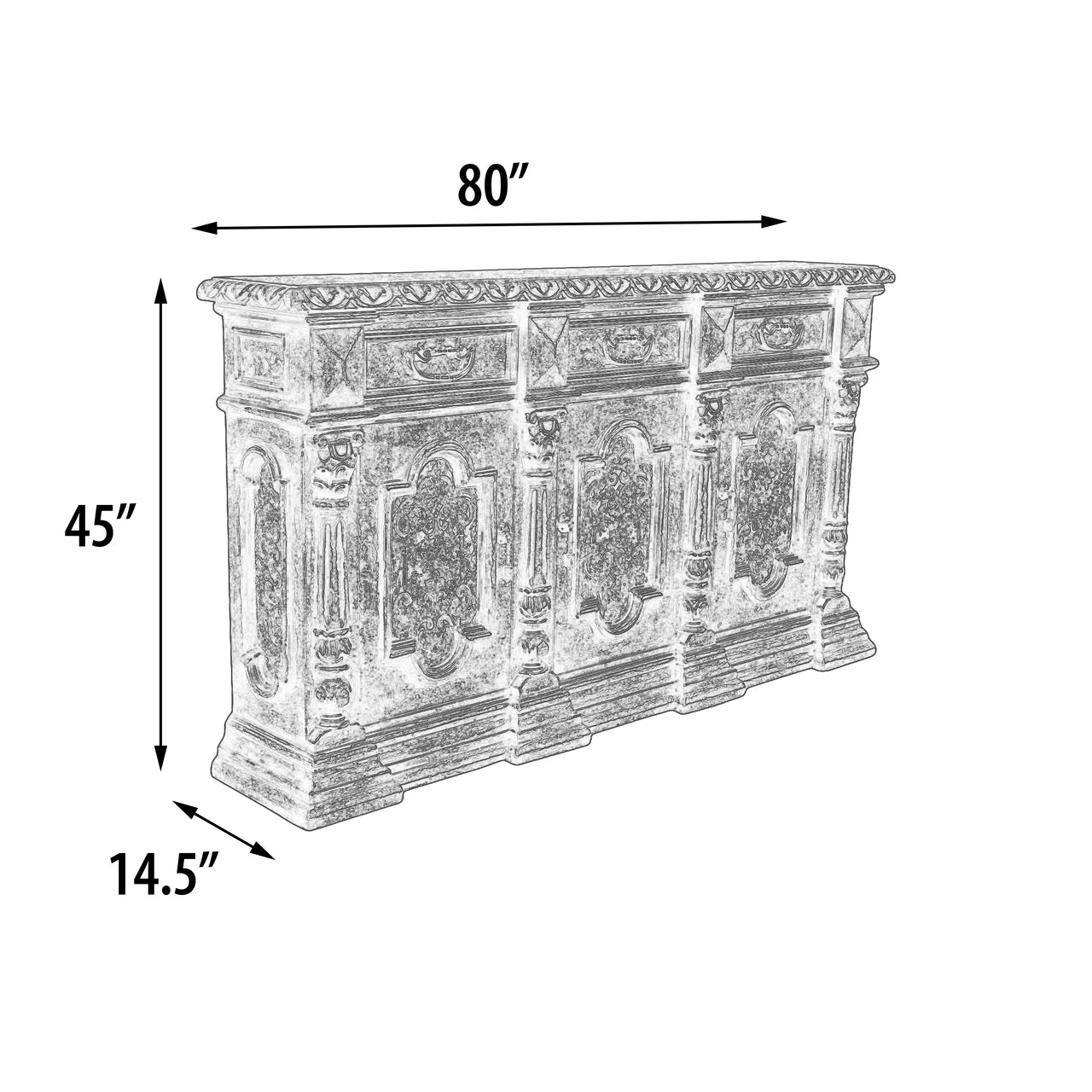 Mediterranean 72" Dining Table  5 pc. Set - Furniture on Main