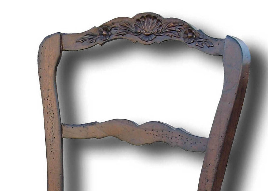 Farmhouse Ladderback Arm Chair Rush Seat Walnut Set of 2 - Furniture on Main