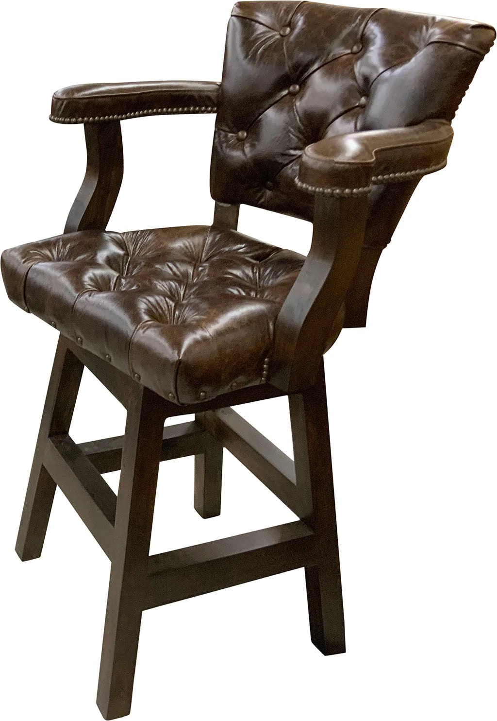 Billiards Vintage leather hand tufted Barstool Counter Height