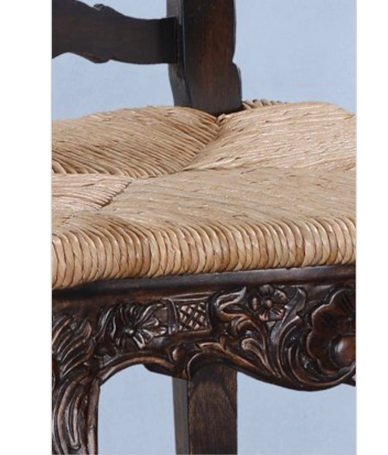 Farmhouse Walnut Rush Seat Counter Height Barstool Set of 3 - Furniture on Main