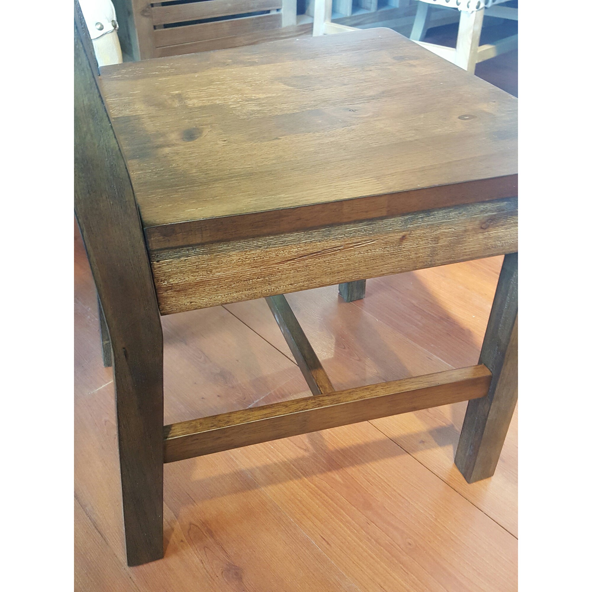 Farmhouse Ladderback Dining Chair Rustic Pecan Set of 4 - Furniture on Main
