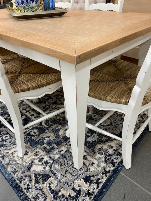 Farmhouse Dining Table & 6 Chairs White & Driftwood Set - Furniture on Main