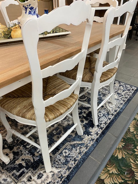 Farmhouse Dining Table & 6 Chairs White & Driftwood Set - Furniture on Main