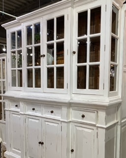 Bramble Genoa Buffet with Hutch White Distressed