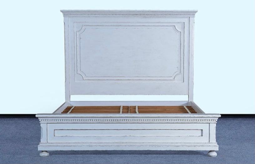 Heirloom King Bed White Distressed - Furniture on Main