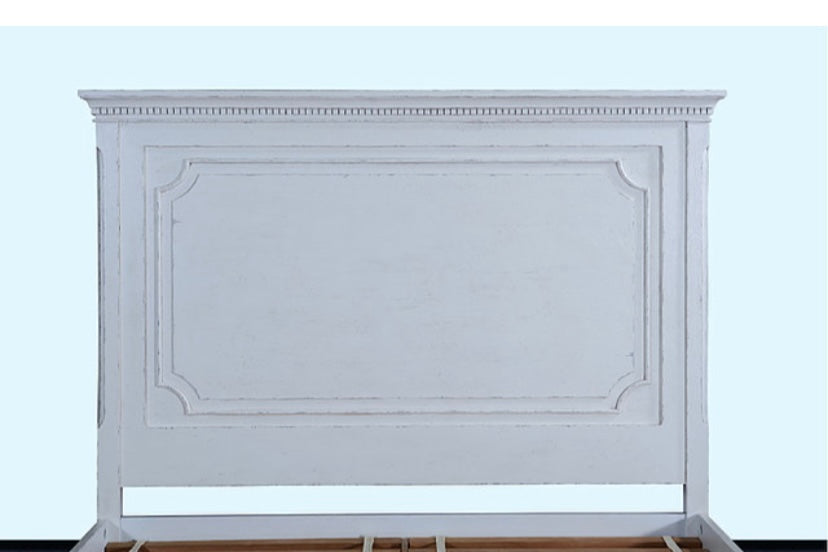 Heirloom King Bed White Distressed - Furniture on Main