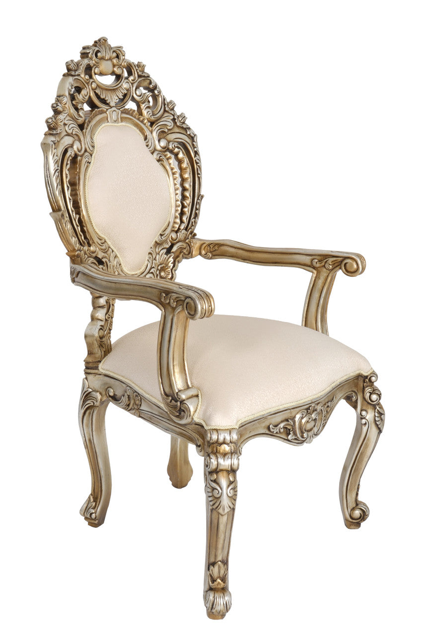 Platine Rococo Dining Arm Chairs Set of 2