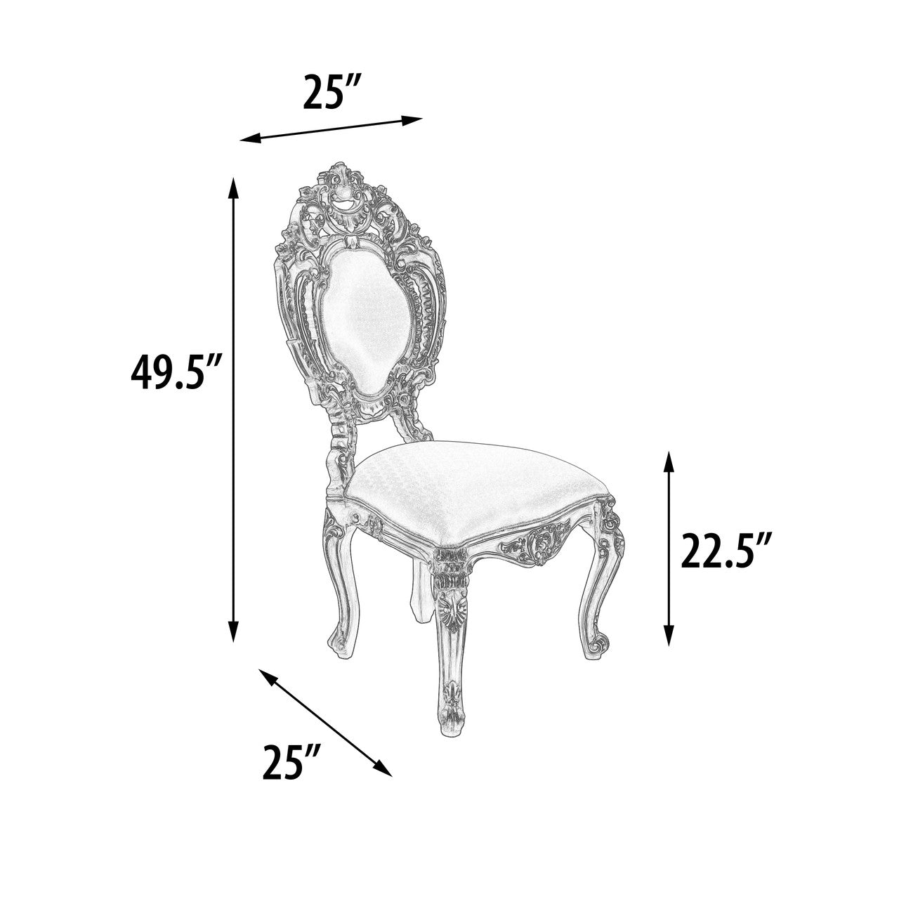 Platine Rococo Dining Side Chair Set of 2