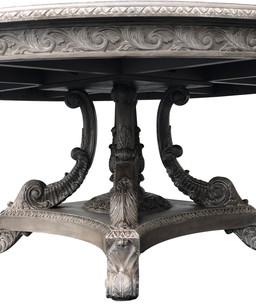 Angelia Beechstone Hand Carved Pedestal 72" Dining Table