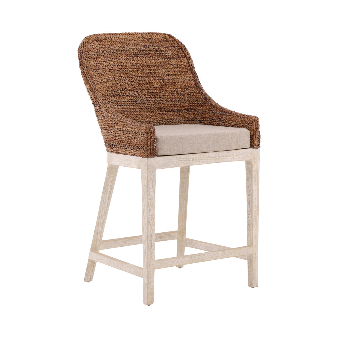 Lanai Counter Stool Set of 4 Woven Banana Leaf