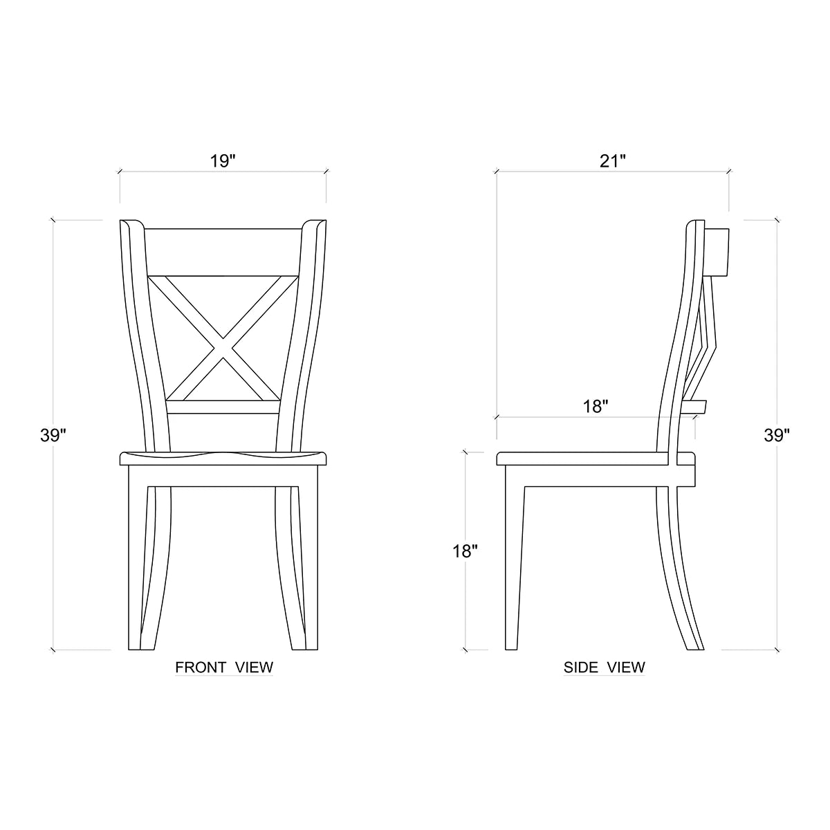 Summerset Chair Set of 4 Dining Chairs Straw Finish