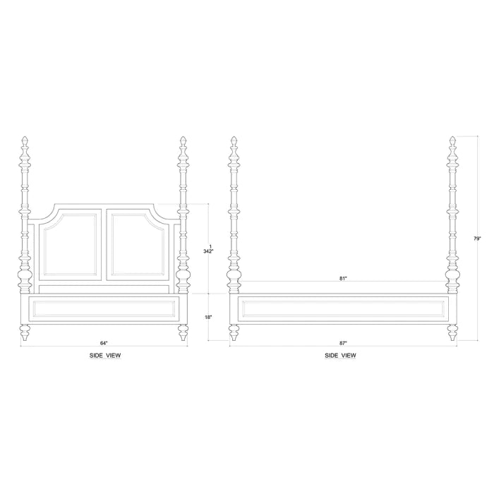 Bramble Savannah Bed Queen in True White