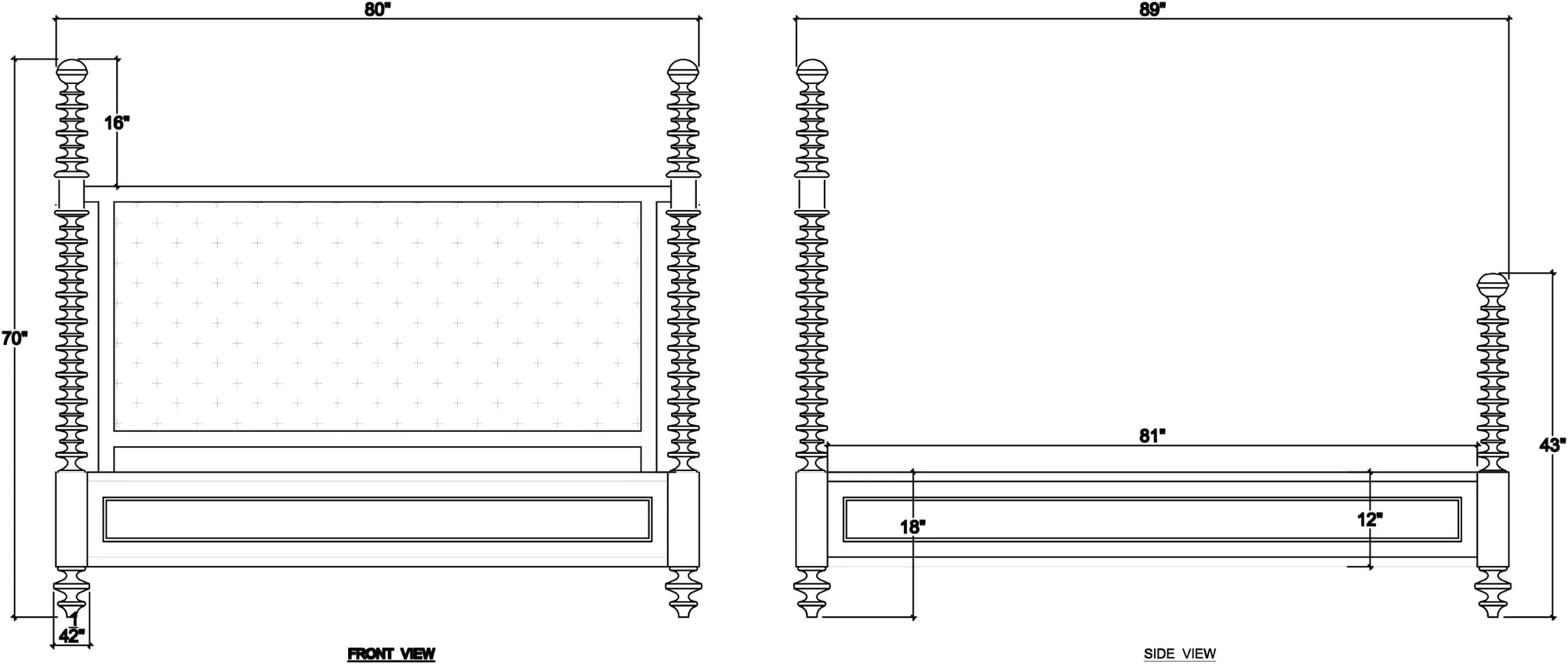 Bramble Milano Upholstered King Bed In Fruitwood w/ Arctic White Performance Fabric