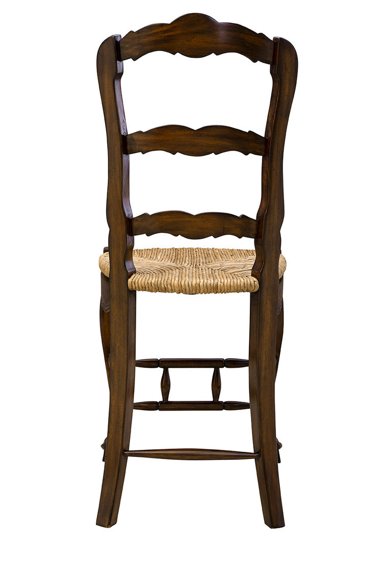 24" Ladderback Counter Stool Mahogany Stained Set of 3