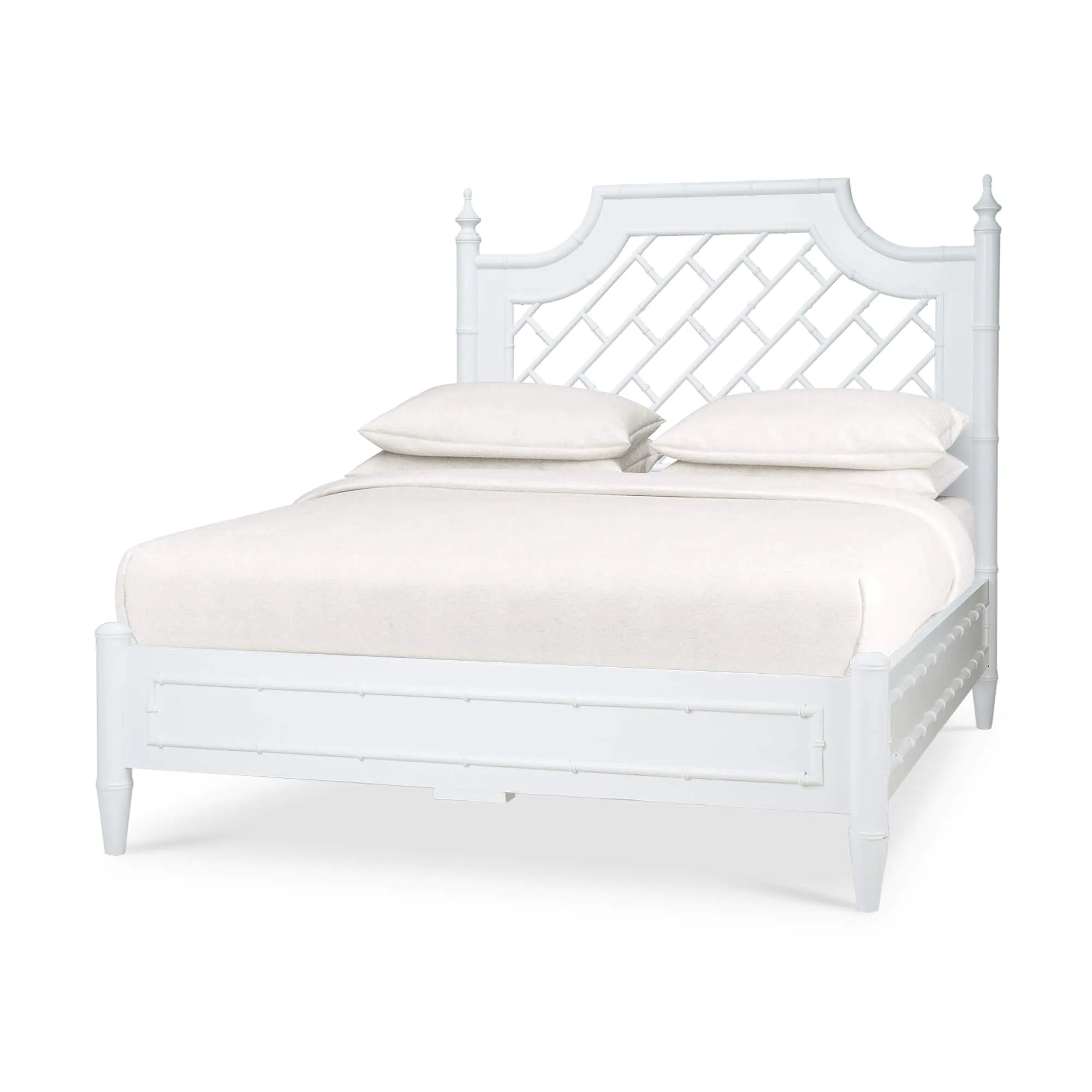 Chelsea Bed Queen Architectural White, Light Distressed