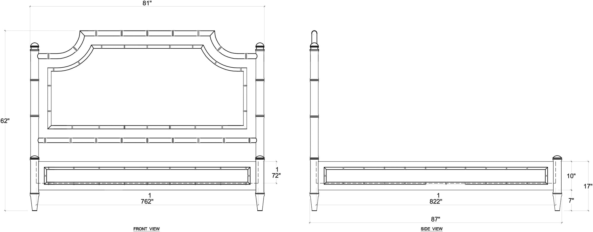 Bramble Chelsea Upholstered Bed King in Antique French Oak w/ Dinara Natural Fabric