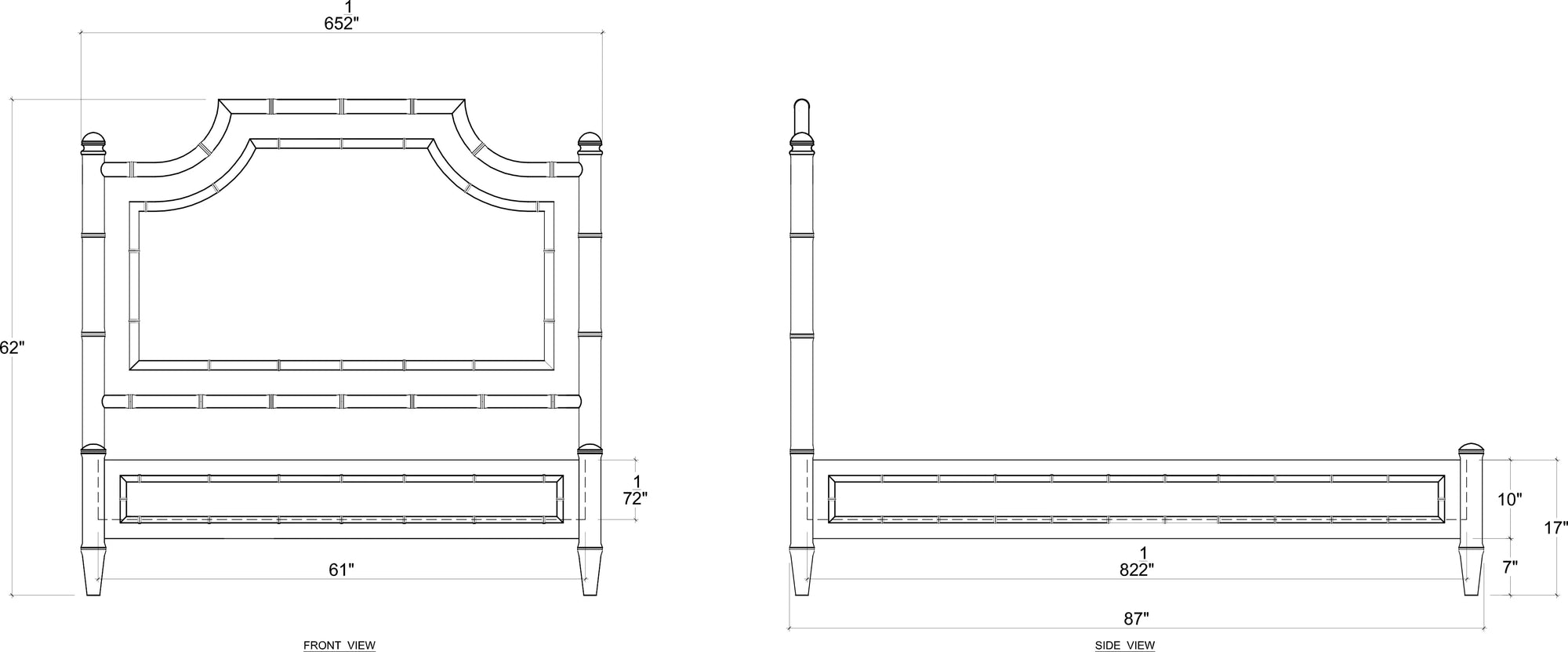 Bramble Chelsea Upholstered Bed Queen in Antique French Oak w/ Dinara Natural Fabric