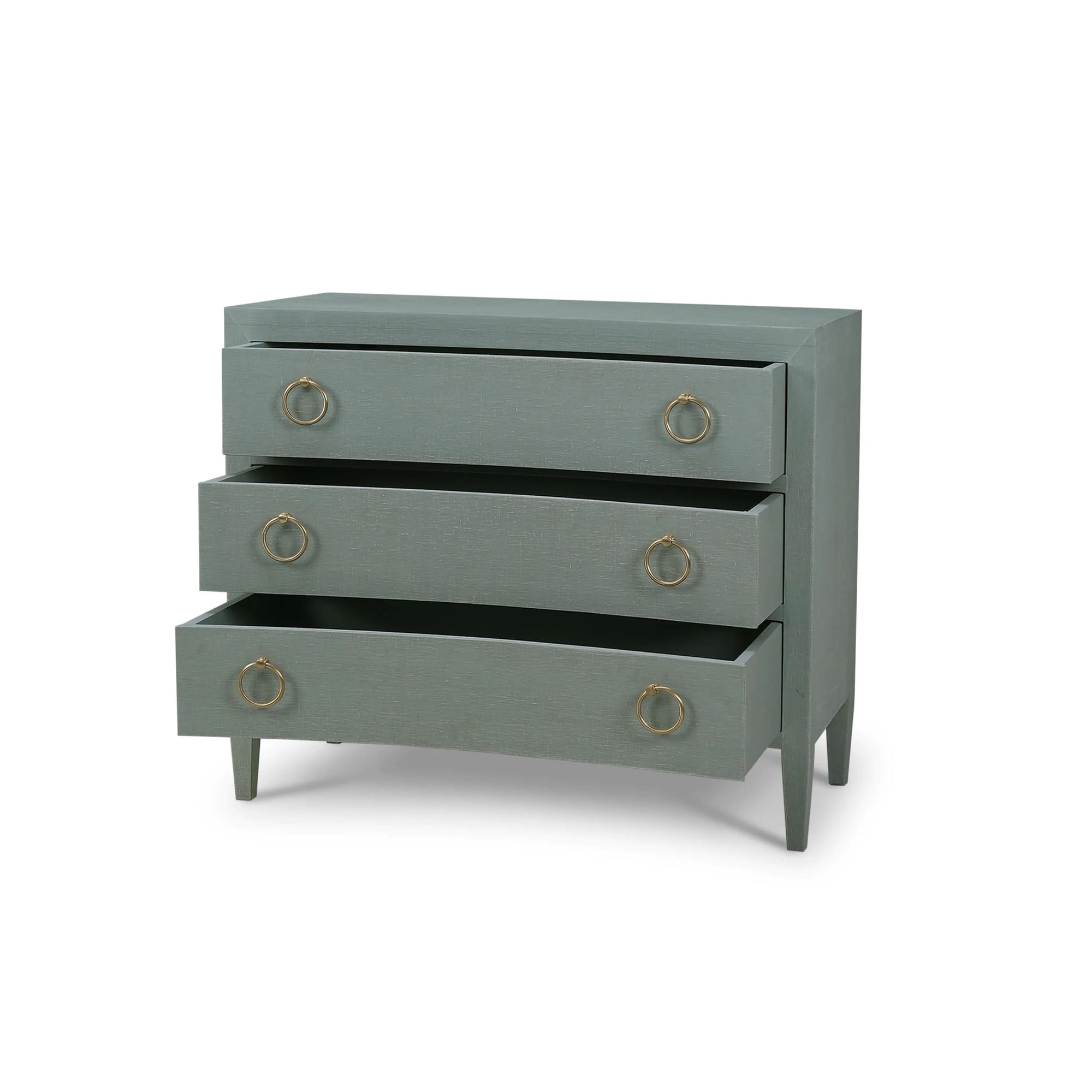 Bramble Mornington Linen Wrapped 3 Drawer Dresser In Pale Blue - Furniture on Main Bramble Mornington Linen Wrapped 3 Drawer Dresser In Pale Blue - Furniture on Main