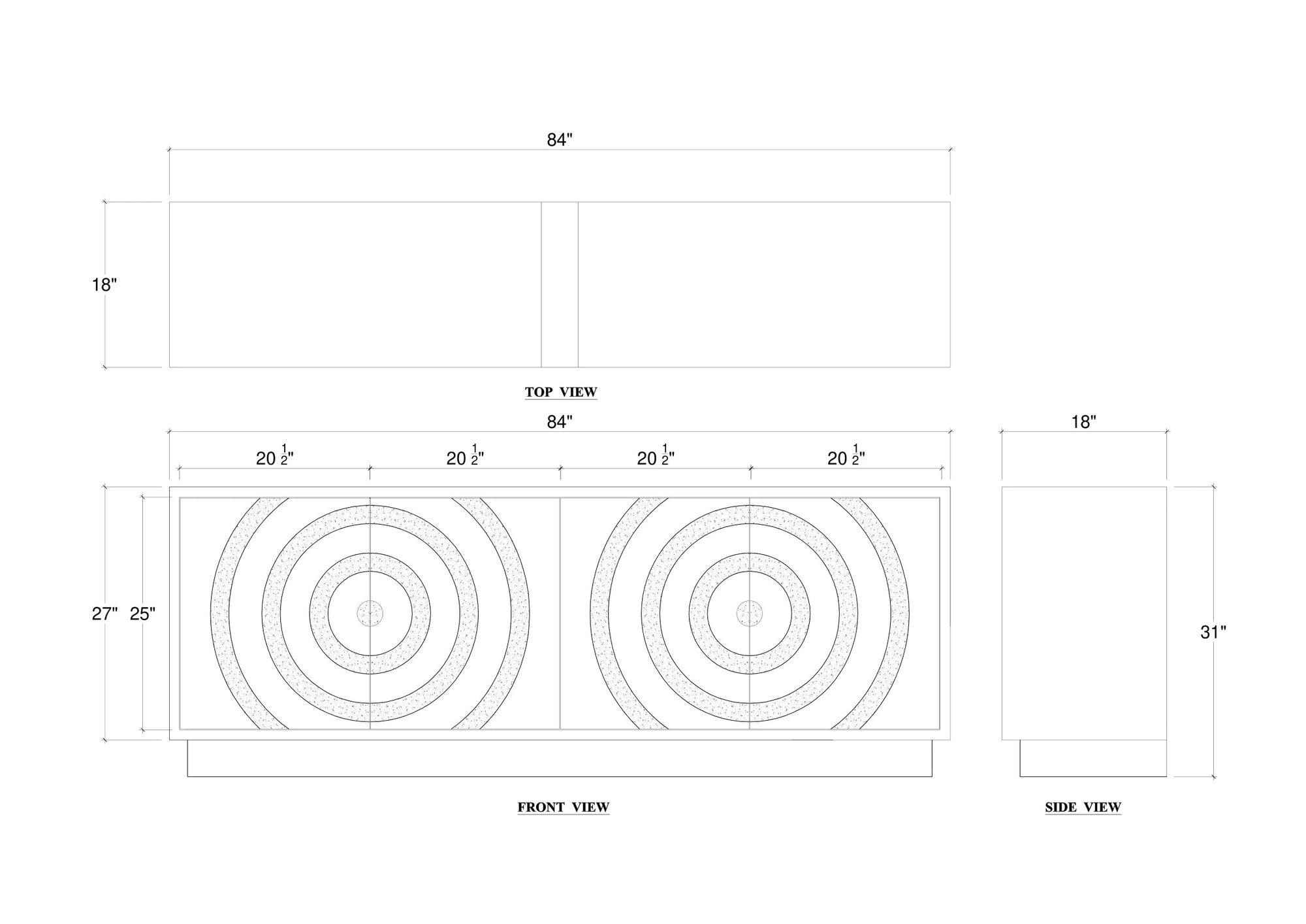 Bramble Beatnik 4 Door Sideboard in Java Brown