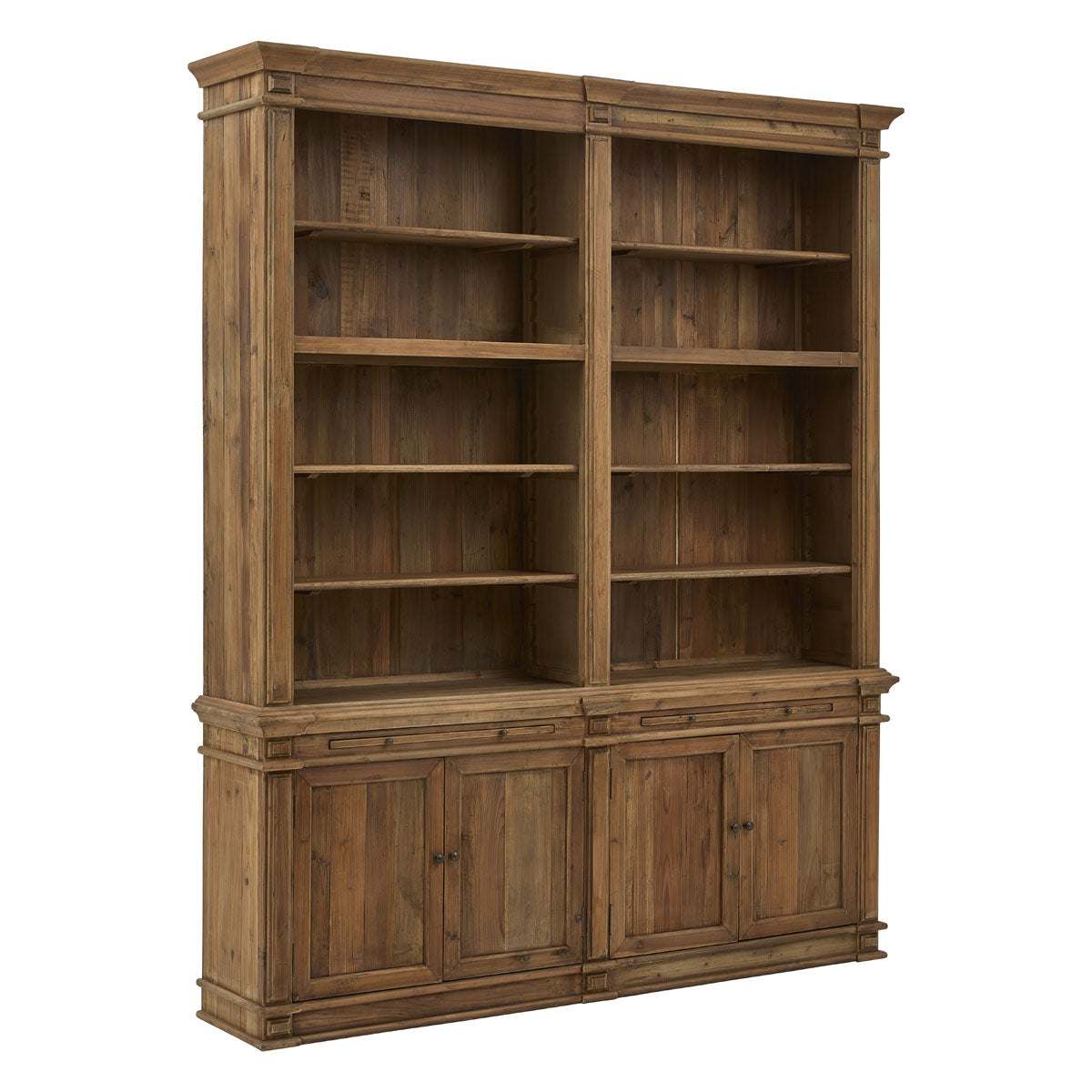 DOUBLE BOOKCASE Display Cabinet Reclaimed Pine