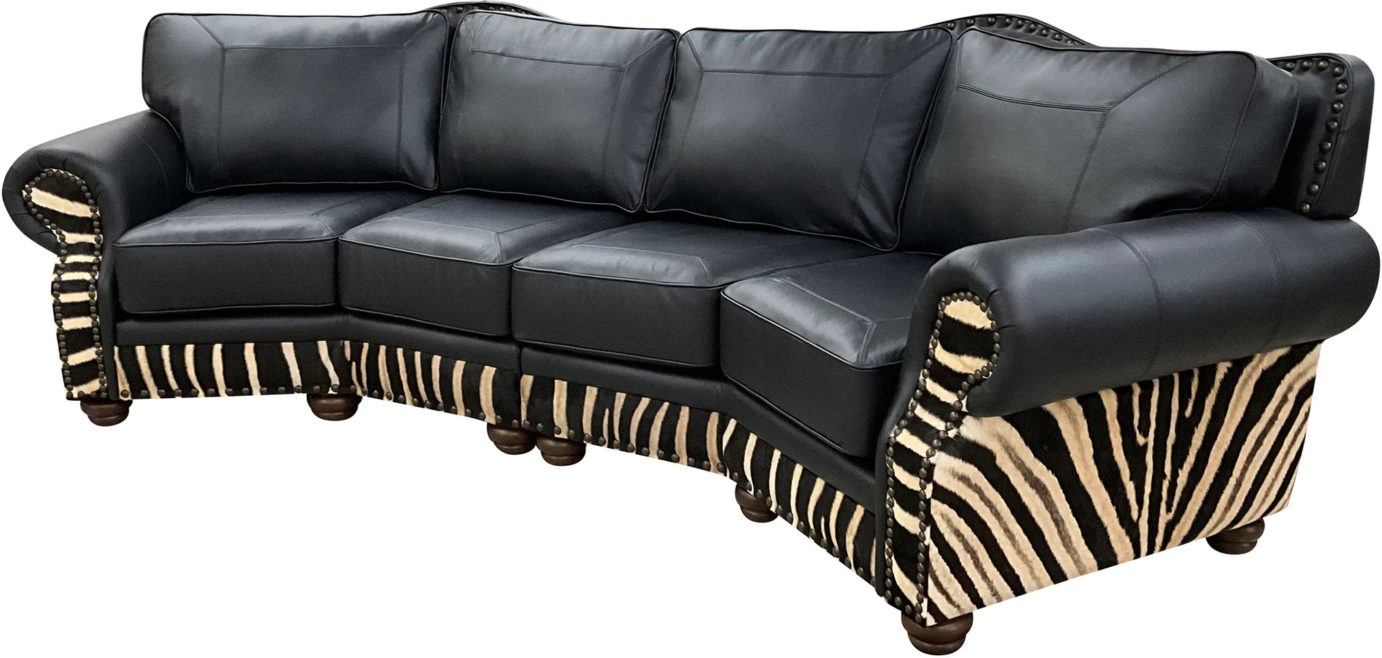 Zebra Curved Sofa Hair on Hide - Custom Made