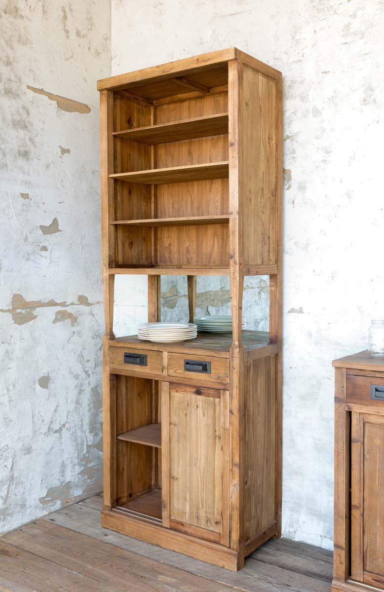 Tall Bar Back Reclaimed Wood Cabinet Store Display Cabinet