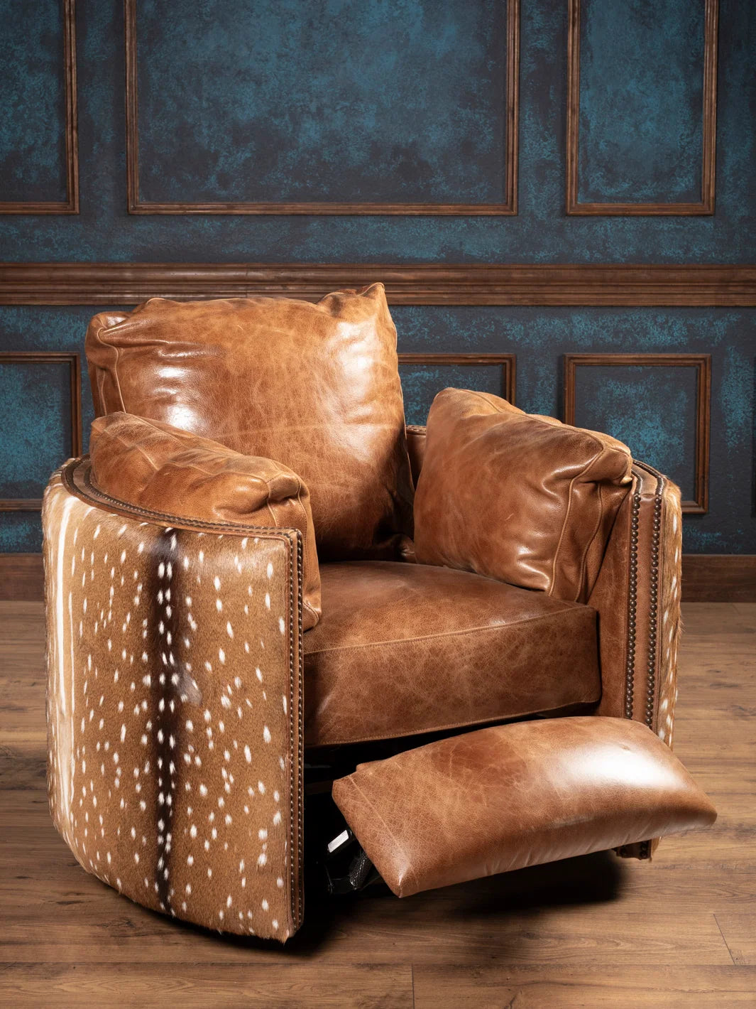 Axis Leather Snug Swivel Recliner