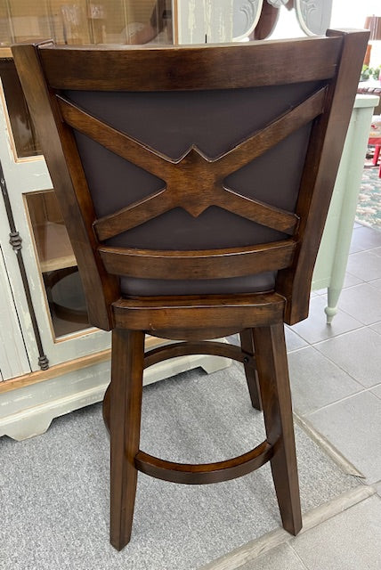 Southfork Ranch Cowhide Bar Height Barstool Set of  3