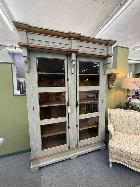 Steven Shell Hyde Two Door Display Cabinet Bookcase Grey Crush