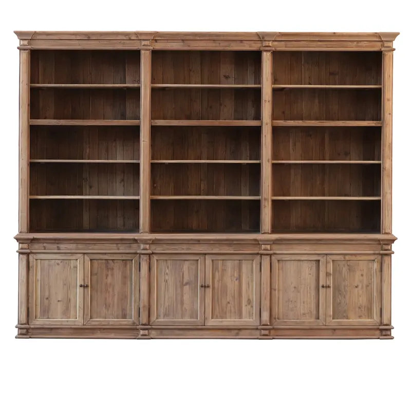 OLD PINE THREE SECTION LIBRARY Display Cabinet  118"