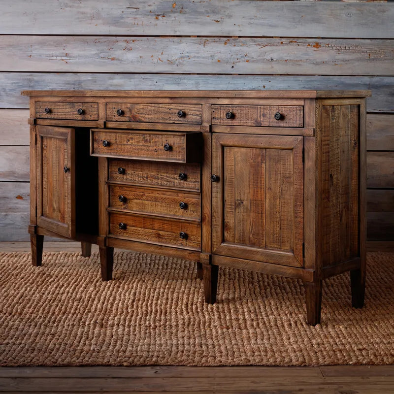 Jefferson Sideboard with Walnut Finish Reclaimed Wood