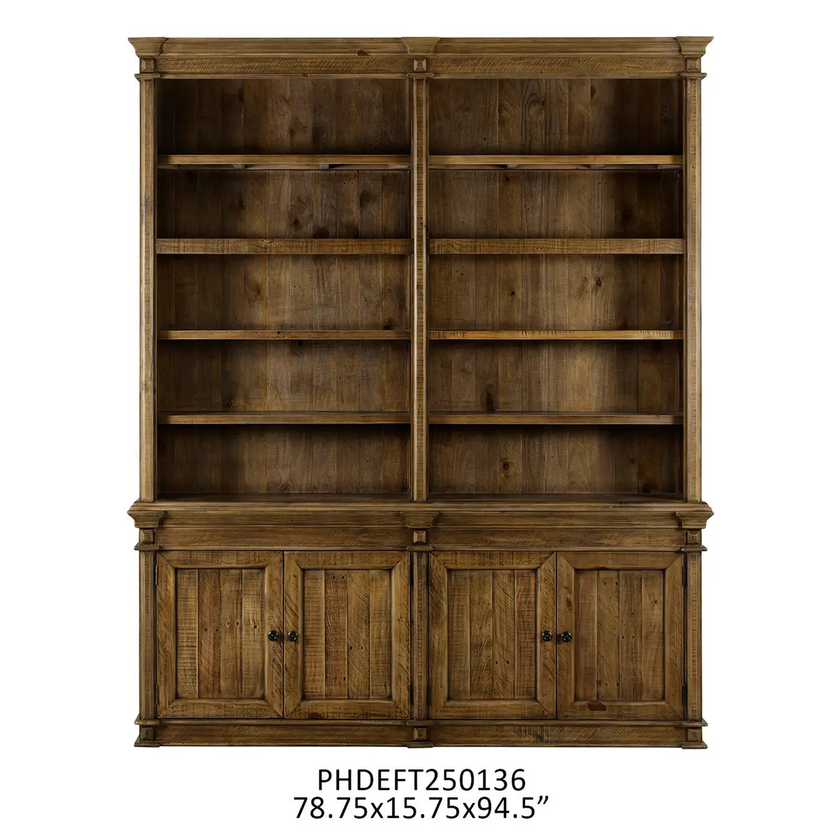 Tulsa Reclaimed Wood Bookcase Cabinet Store Display