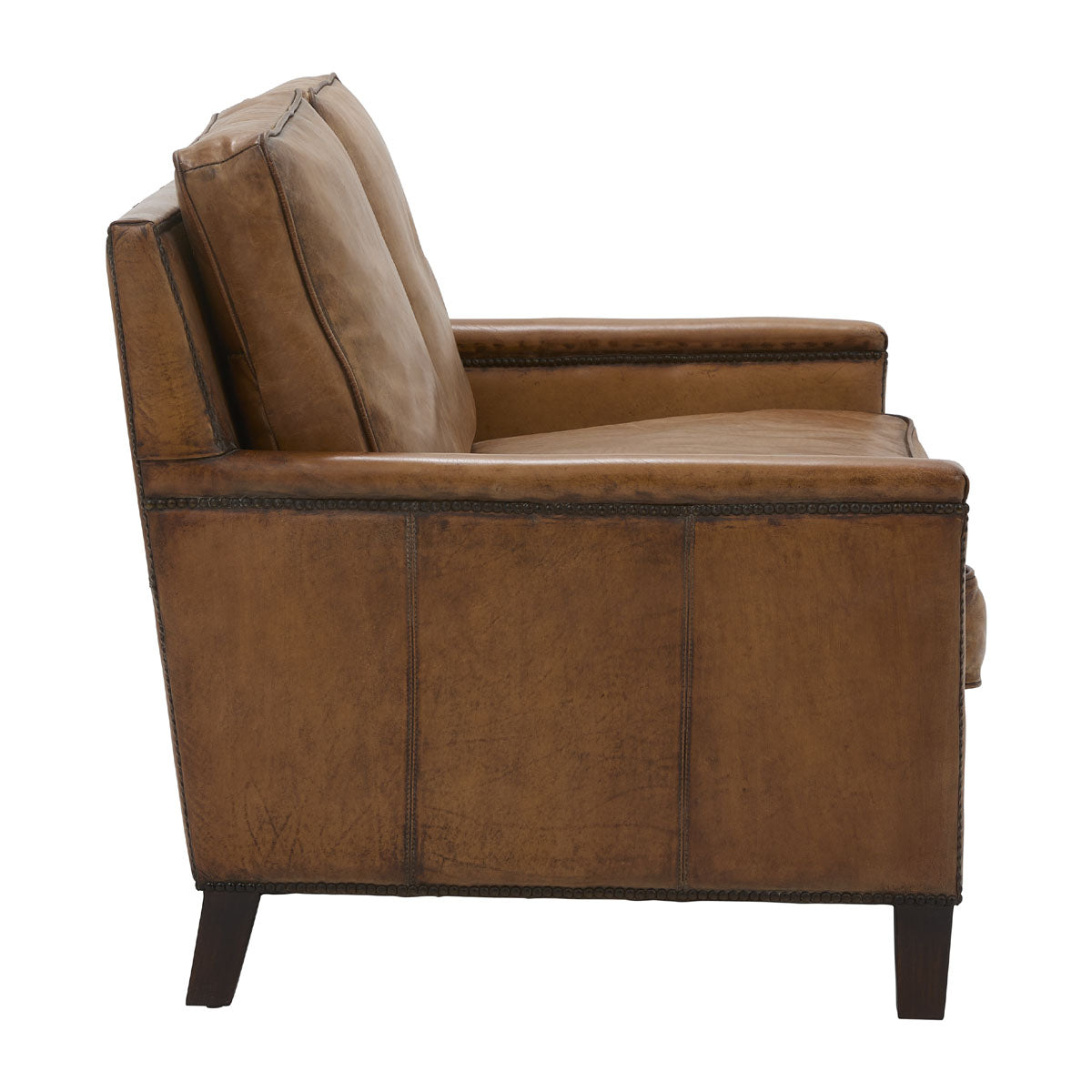 KESWICK TWO SEATER LOVESEAT ANTIQUED BUFFALO LEATHER