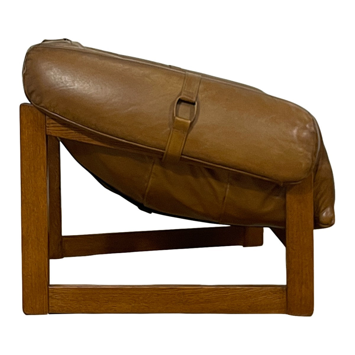 Bruce Armchair in Brown Leather Upholstery