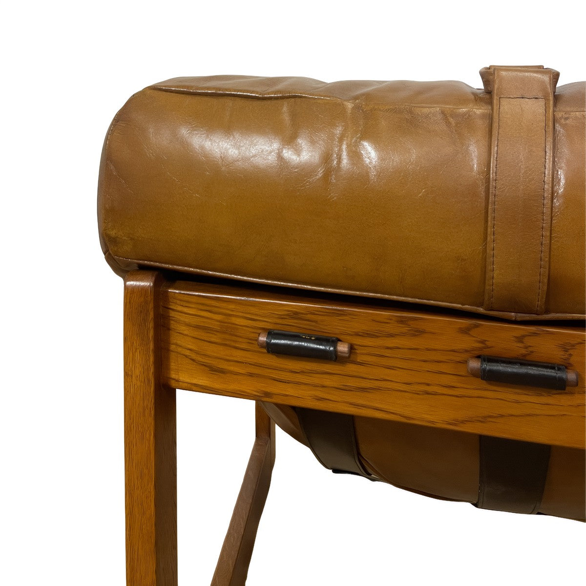 Bruce Armchair in Brown Leather Upholstery