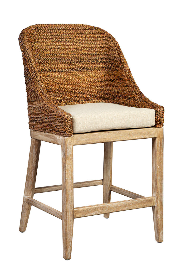 Lanai Counter Stool Set of 4 Woven Banana Leaf