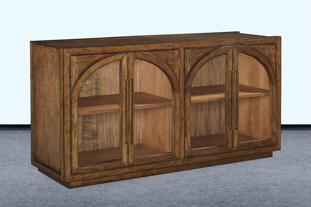 Highlands Sideboard Arched Door Rustic Pecan Finish