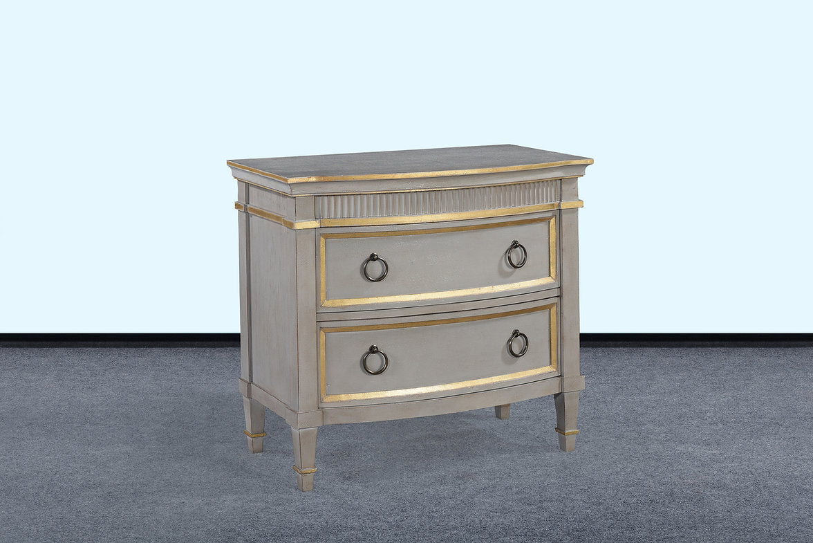 Mansion King Bed  Pewter with Gold Accents