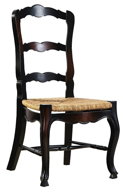French Country Ladderback Side Dining Chair Black Set of 4