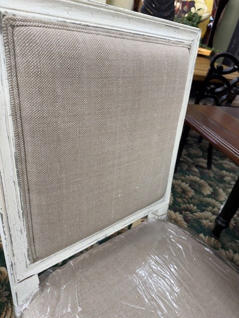 Steven Shell London Dining Chair w/ Lion Head White Crackle Gothic Set of 4