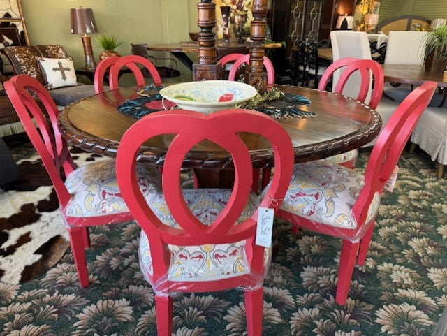 Steven Shell Oso Dining Chairs (Set of 6) Cherry Red Distressed Finish