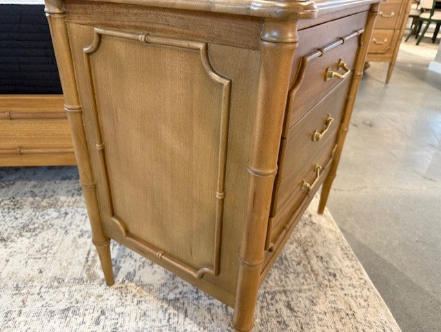 Bramble Chelsea Upholstered Bed King in Antique French Oak w/ Dinara Natural Fabric