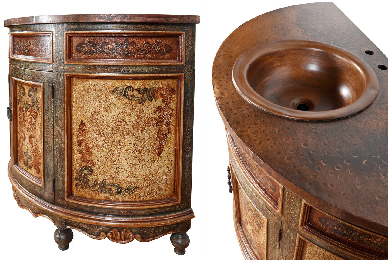 Old World 48" Single Vanity Copper Sink - Furniture on Main