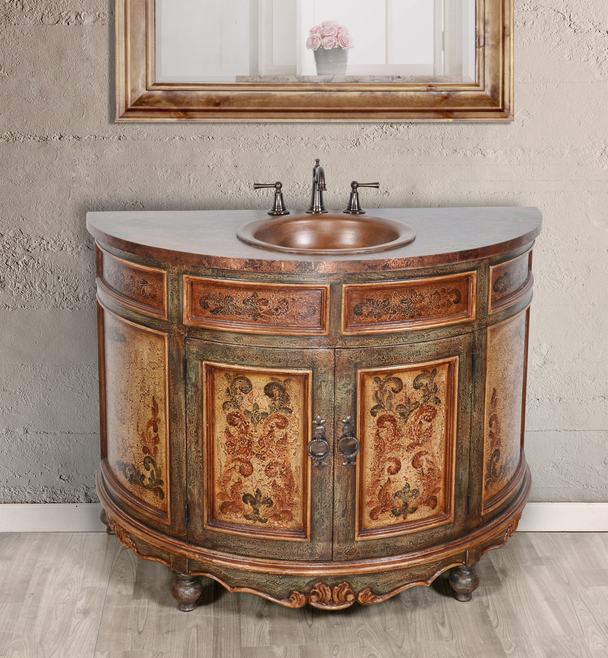 Old World 48" Single Vanity Copper Sink - Furniture on Main