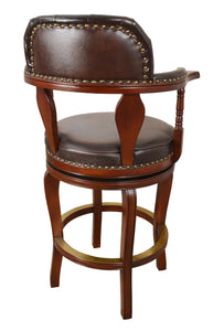 Clubhouse Tufted Leather Swivel Bar Height Stool Set of 2 - Furniture on Main